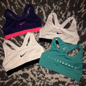 LOT OF 4... Size Extra Small Nike Sports Bras